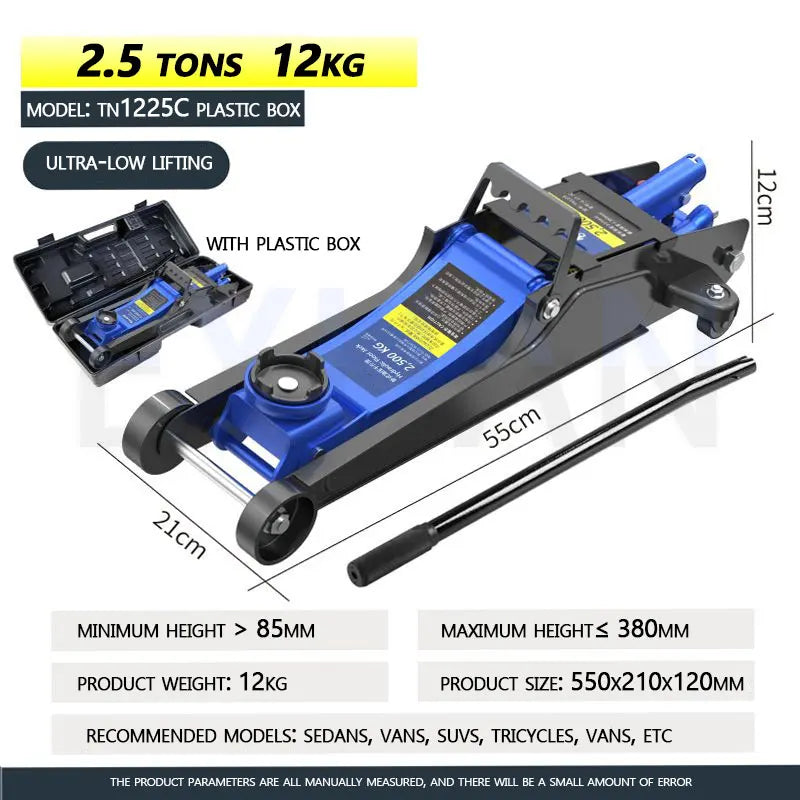Auto Repair Shop Small Car Truck Tire Changing Tool Car Lifting Jack 2T/2.5T/3T Horizontal Hydraulic Lifting Jack 4S Shop Lifter
