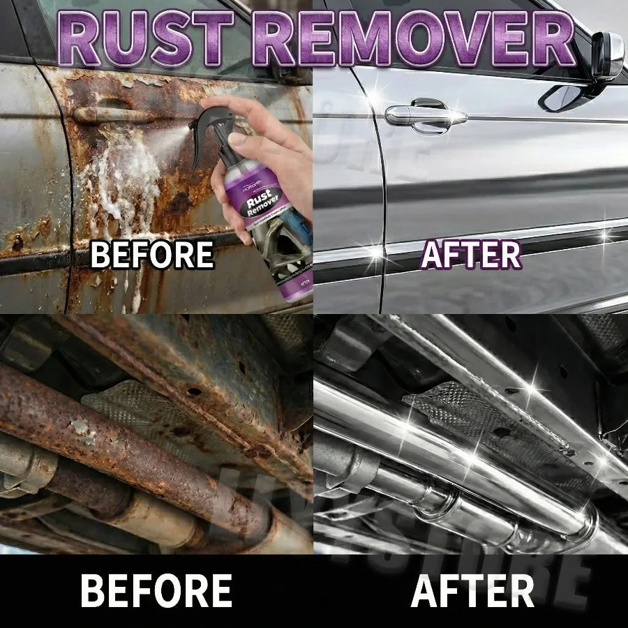 Automotive Exterior Rust Remover Spray Remove Iron Dust Residue Protect Car Paints Metal Part Anti-Corrosion Waterproof Agent