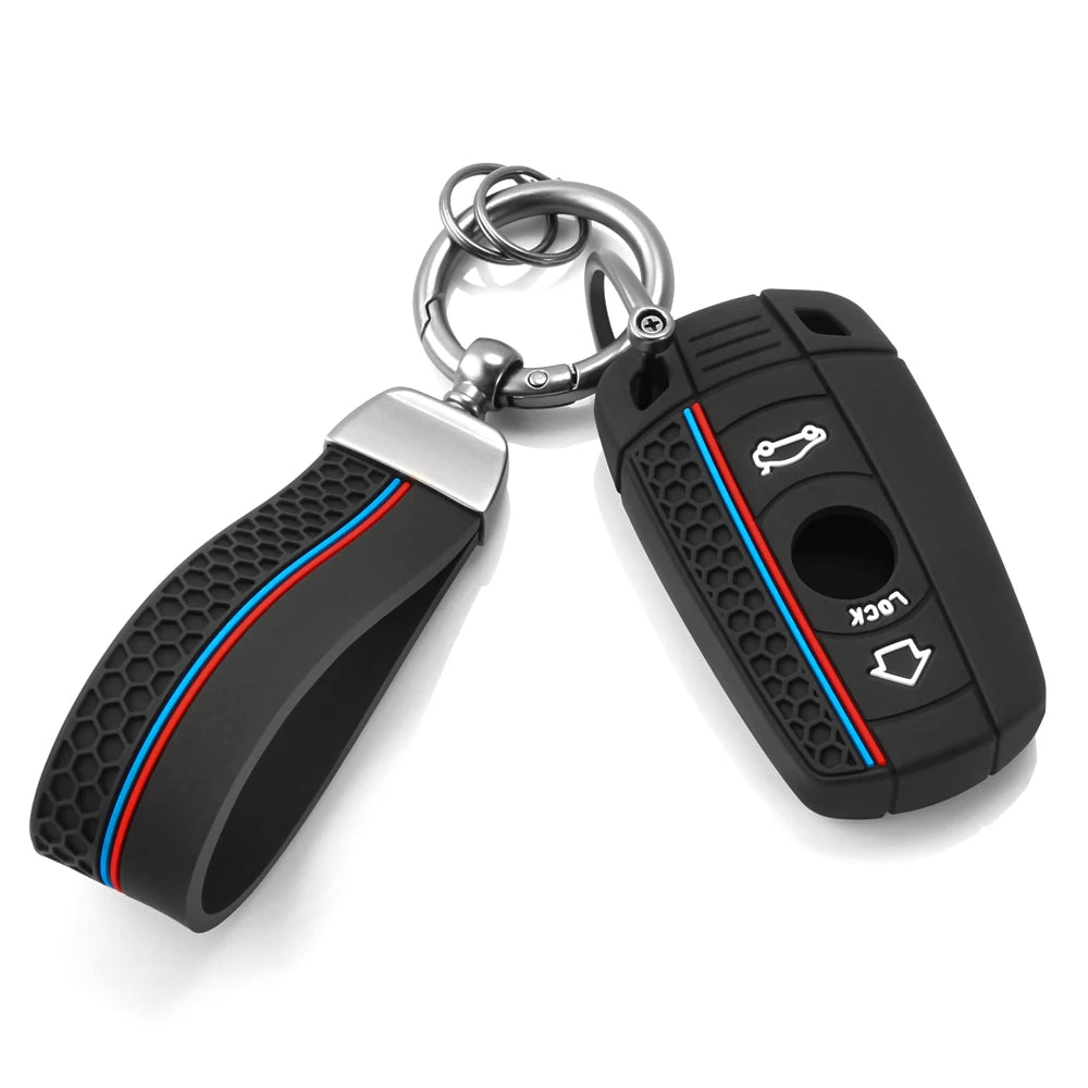 Silicone Car Key Case Key Chain For BMW E60 E61 E70 E81 E87 E90 E91 E92 X1 X5 X3 1 3 5 6 Series Z4 Keychain Accessories CM World