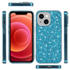 Shining Glitter Bling Sequins Case For iPhone 14 13 12 11 15 16 Pro Max Mini XS XR 7 8 Plus Plating Frame Shockproof Phone Cover