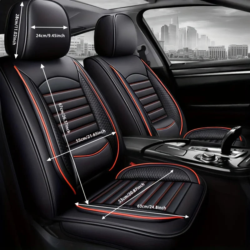Universal Car Seat Covers for Most Sedans SUVs, Leather Waterproof Airbag Safe, Comfortable Breathable Easy-Clean, Best Gifts