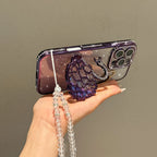 The heart-shaped glitter swan Sand stand is suitable for iPhone17 16 14 13 12 15 11promax phone cases with a pendant