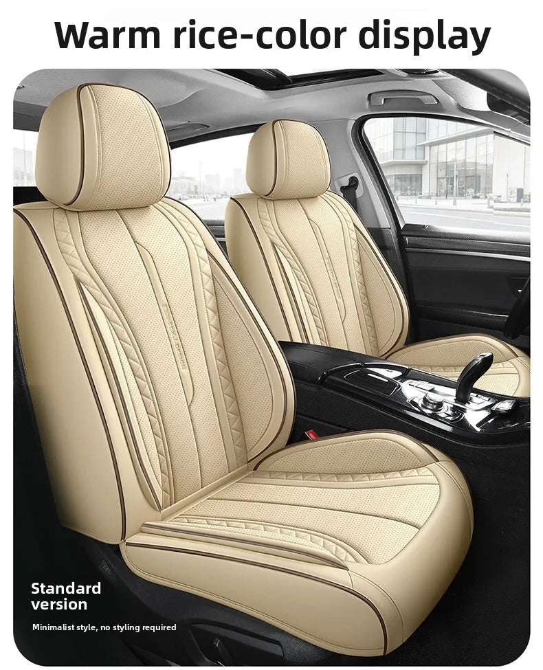 High Quality Nappa Leather Universal Car Seat Full Cover Perforated Nappa Leather Luxury Sedan SUV Seat Cushion Car Full Cover