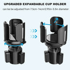 Adjustable Car Cup Holder Expander Base for Yeti Rambler, Stanley, Hydro Flask, Nalgene 10-64oz (473-1893ml) Universal Large CM World