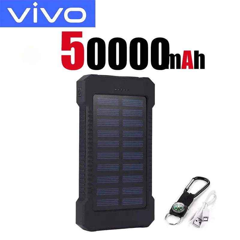 VIVO 500000mAh Solar Power Bank Super Fast Charging  Large Capacity Outdoor Portable External Battery for iPhone Samsung 2026