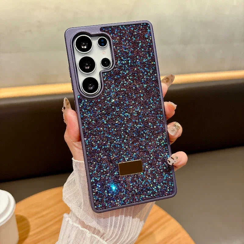Trend Bling Glitter Diamond Case for Samsung Galaxy S26 S25 S24 S23 Plus Ultra Rhinestone Shockproof Hard Back Protective Cover Car Mobile World