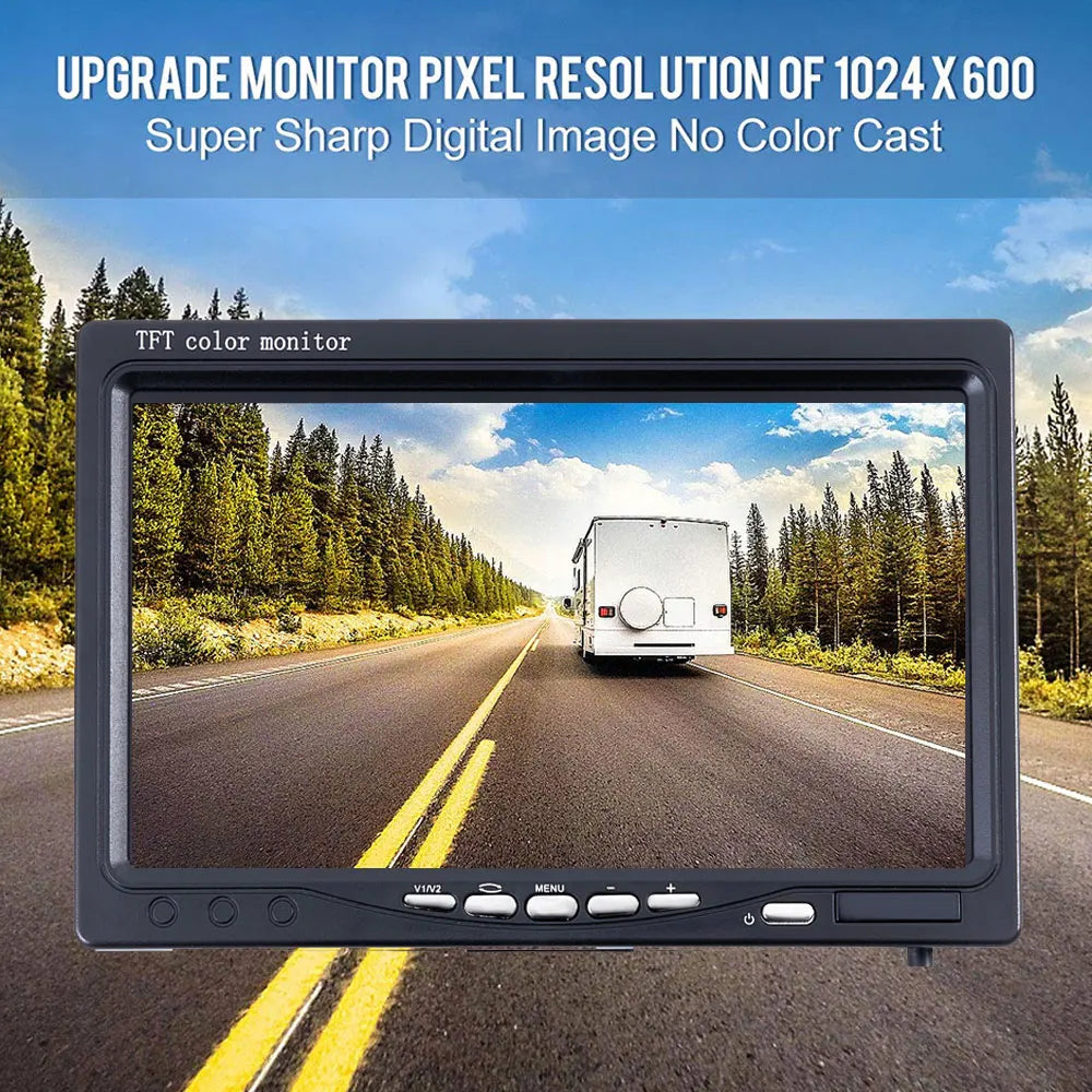 2 in 1 LCD CCD Parking Car Rear view Camera Reverse with 4.3/5/7 inch Monitor Screen for Truck Bus Security Night Vision CM World