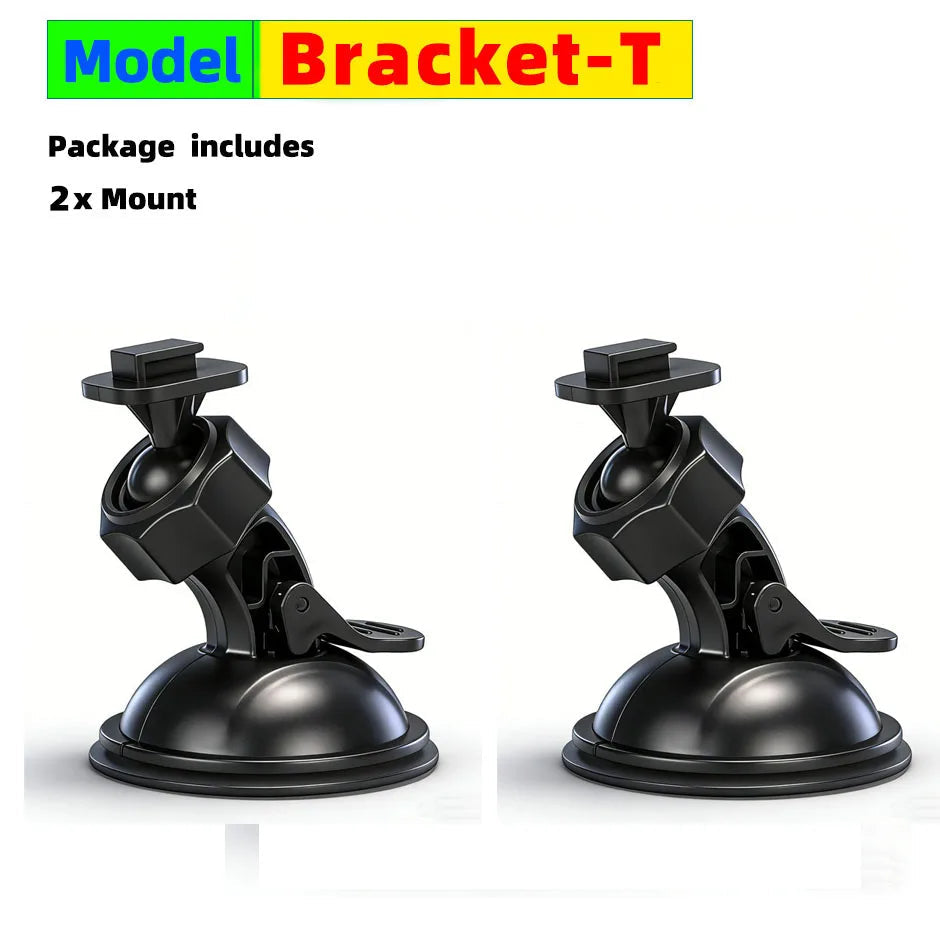 Universal 360° Rotating Suction Cup Mount for Action Camera, Car DVR on Windshield - Secure Holder Bracket for Driving Recording CM World