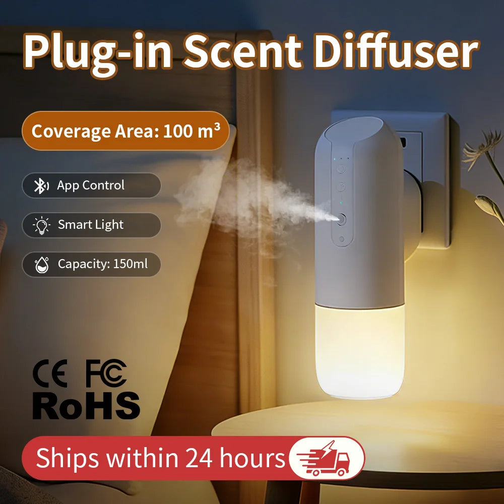 TEABLUM 100m³ Smart Automatic Air Freshener Plug in Diffuser Hotel Scent Diffuser for Home and Toilet 150ml Fragrance Diffuser CM World