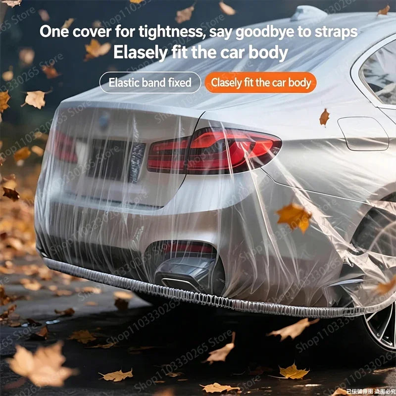 Disposable Transparent Car Cover Universal Dustproof Scratch Free Auto Protector For Indoor Use Vehicle Exterior Protection