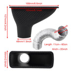 Car Front Bumper Admission Air Intake Pipe Kit Universal Turbo Inlet Hose ABS Plastic Carbon Fiber Look Cold Air Funnel Pipe Set CM World