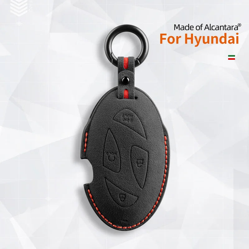 5 Buttons Car Key Case For Hyundai Grandeur GN7 Kona Ev 2023 Ioniq 6 Auto Smart Remote Suede KeyChain Cover Shell Accessories