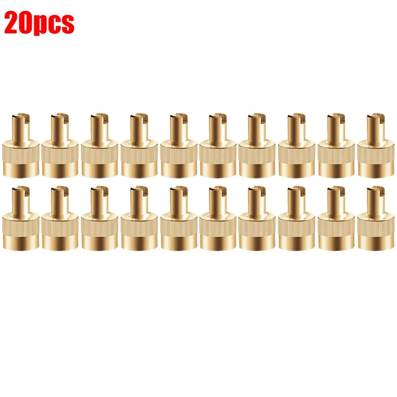 40-10PCS Tire Valve Stem Cap Full Copper Slotted Head Stem Cover with Core Removal Tool Wheel Valve Covers for Auto Motorcycle