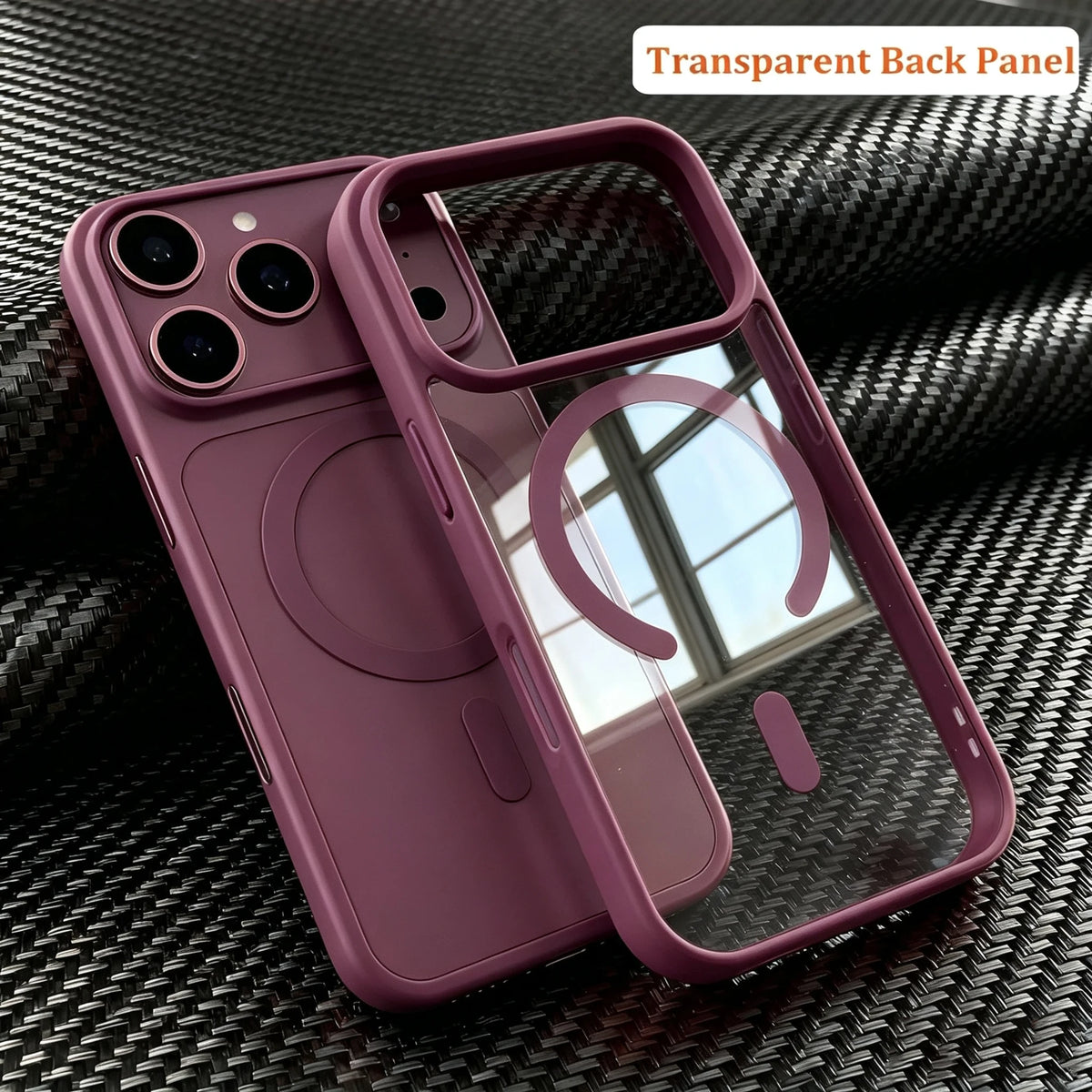Dark Cherry Ultra-thin Matte Magnetic Charging Phone Case For iPhone 18 17 16 15 14 13 12 Pro Max Magsafe Shockproof Hard Cover
