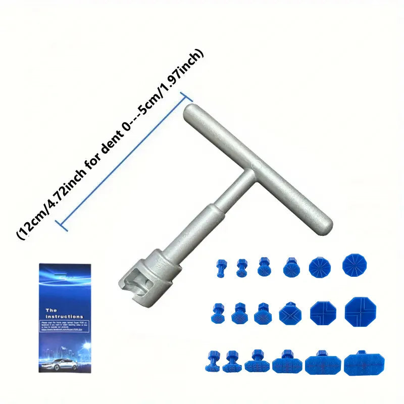 T-Handle Dent Remover Universal for Car Accessories Car Repair Tools Kit with 18pcs Car Dent Repair Puller Plastic Glue Tabs
