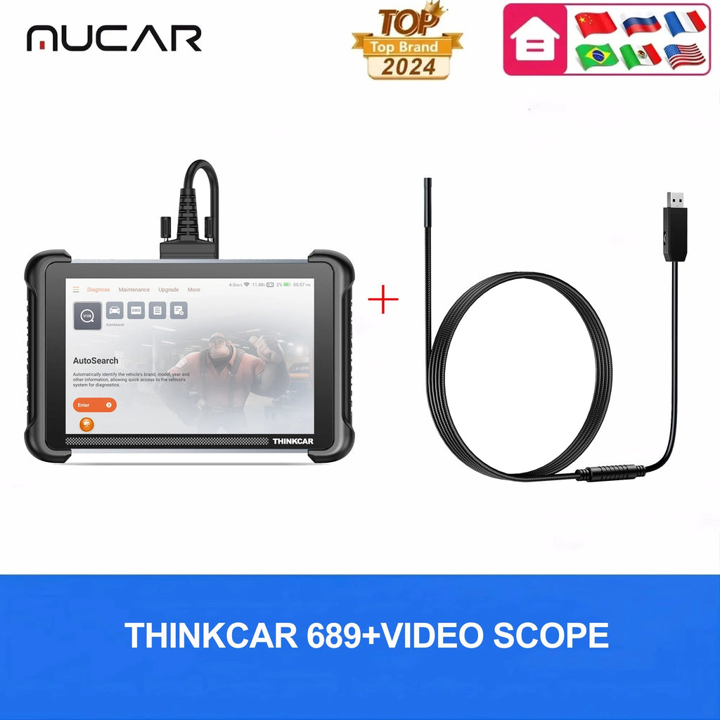 THINKCAR Thinkscan 689 Diagnostic Tools CANFD DOIP ECU Coding BI-directional 34 Reset Lifetime Free Update Car OBD2 Scanner Car Mobile World