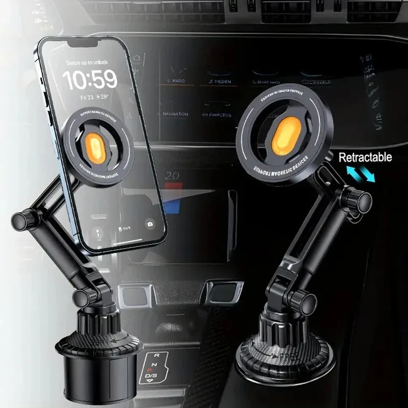 Magnetic Car Phone Holder Water Cup Install 360° Rotation for iPhone 16 15 14 13 12 Samsung Xiaomi CM World