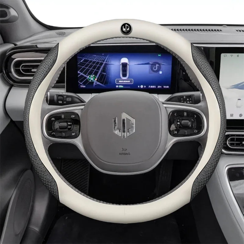 Leather Car Steering Wheel Cover For LEAPMOTOR C11 C10 T03 C16 2022 - 2024 2025 Breathable Non-slip Car-styling Auto Accessories