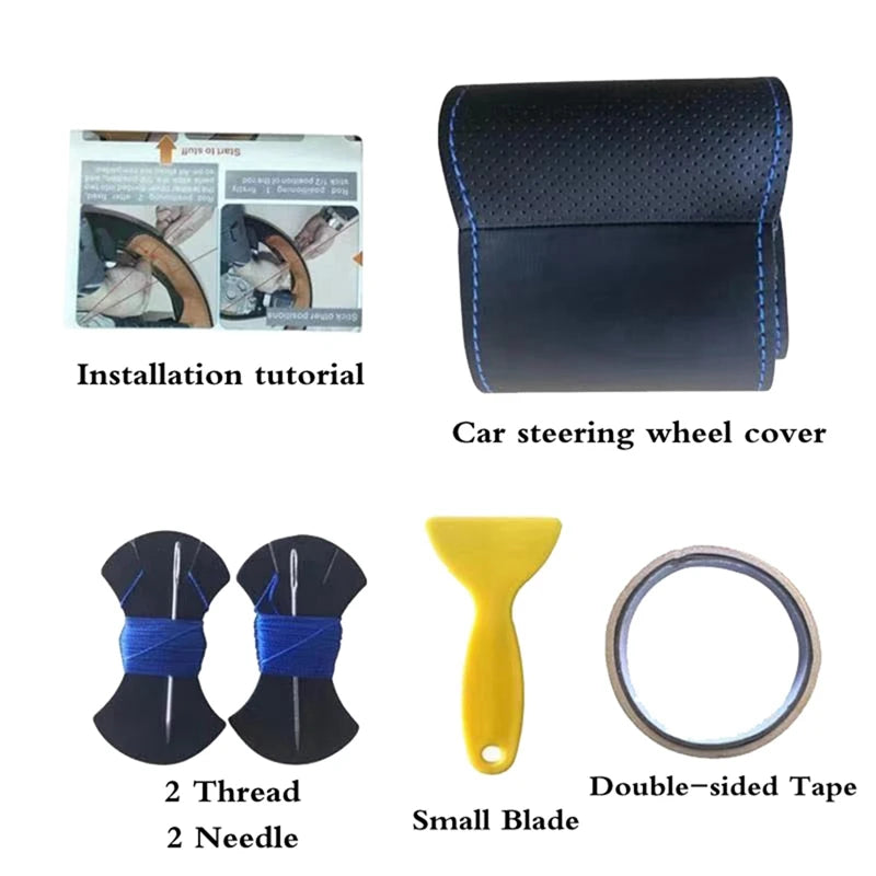 DIY Black Faux Leather Car Steering Wheel Cover For Audi Audi A3 8P Sportback A4 B8 Avant A5 8T A6 C6 A8 D3 Q7 8R Q5 4L S4 S3 CM World