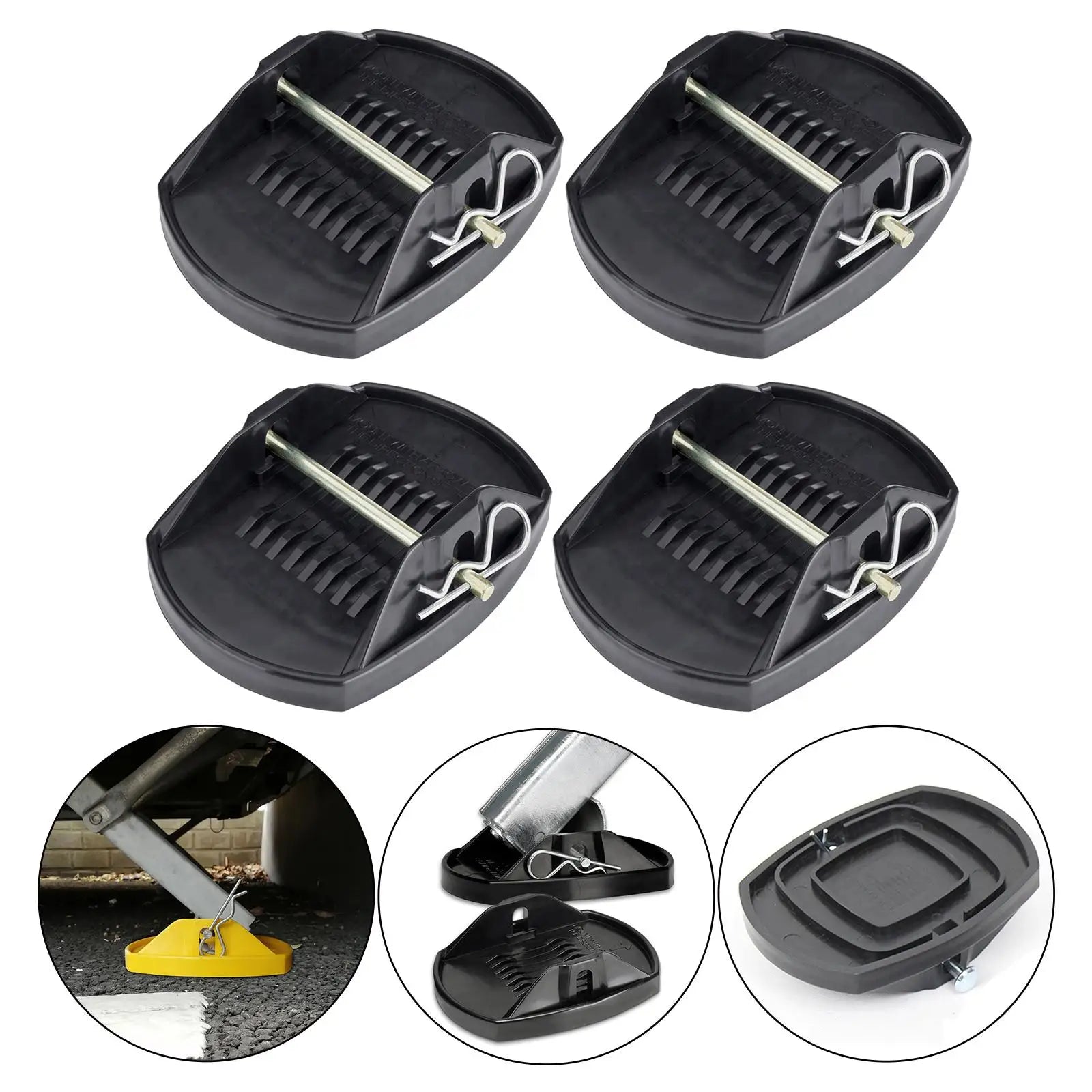4x Universal Caravan Pads/ Anti Sag Leveller Accessories Outrigger Lift Pad Support Stand/ Fits for Trailers RV CM World
