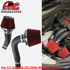 Dual 3'' Dry Filter +Pipe Cold Air Intake Kit for C7 Audi S6 S7 RS6 RS7 2012-2018 4.0T V8 Engine