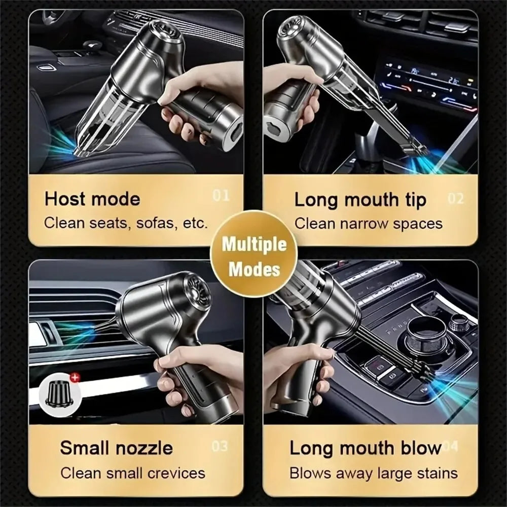 Car Vacuum Cleaner Strong Suction Cleaning Mini Machine Wireless Portable Handhled Blower Machine Air Duster for Home Appliances CM World