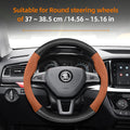 Suitable for Skoda Suede Matte Carbon Fiber Texture Steering Wheel Cover Suitable for Octavia 2 3 A7 1 Superb Roomster A5 Rapid Karoq Yeti Spaceback Fabia Monte Carlo Mk3 Accessories CM World