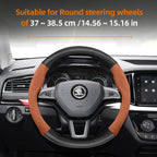 Suitable for Skoda Suede Matte Carbon Fiber Texture Steering Wheel Cover Suitable for Octavia 2 3 A7 1 Superb Roomster A5 Rapid Karoq Yeti Spaceback Fabia Monte Carlo Mk3 Accessories CM World