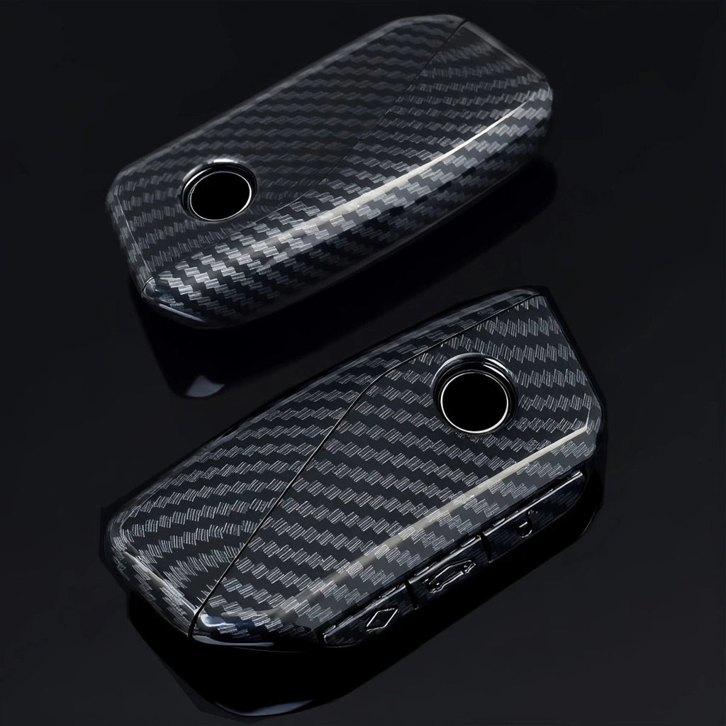 Car Key Protective Case Suitable for the New Bmw X1 X3 Carbon Fiber Pattern Key Cover 1 Series 3 Series 5 Series 8 Series 320Li Protective Case X5X6 Universal Cover CM World