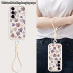 Simple Love Patterned Lanyard Phone Case For Samsung Galaxy S26 S25 FE S26 S24 S23 S22 Ultra S23 Plus S25 Edge Soft Strap Cover