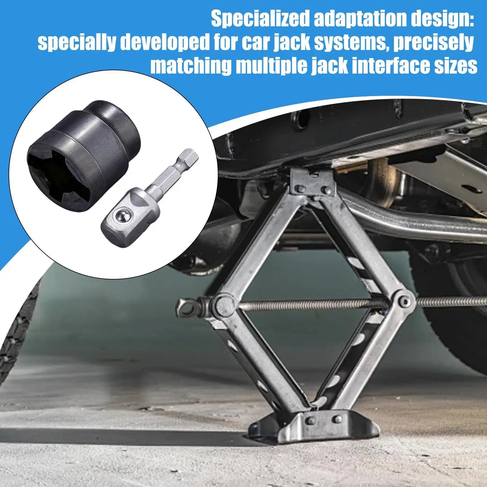new Car Jacks Lifting Equipment Scissor Jack Adapter Rod Universal Rv Stabilizer Jack Drill Adapter Auto Accessories Tool CM World