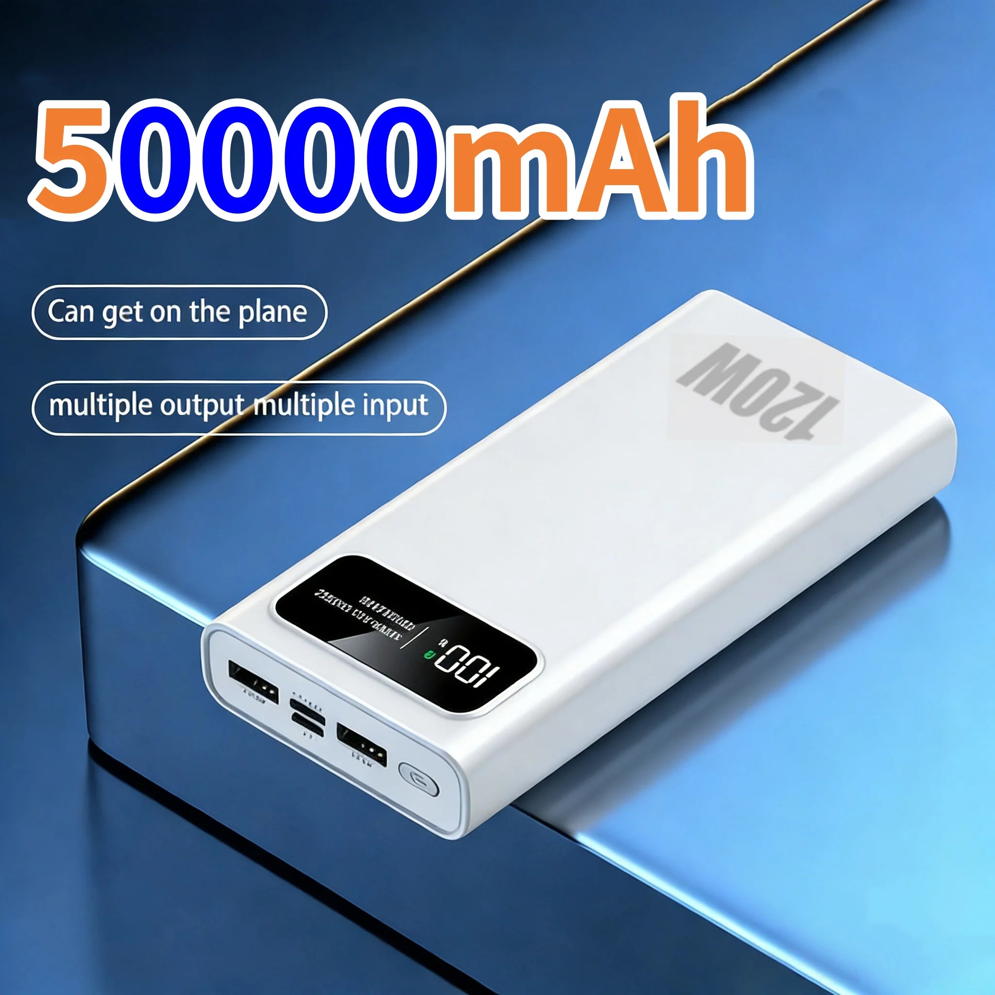 120W 200000mAh Power Bank Super Fast Charging Battery High Capacity Digital Display Power Bank For iPhone Samsung Huawei Car Mobile World