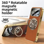For iPhone 17 Pro Max Magsafe Case for iPhone 16 15 14 Pro Max 360 Rotate Magnetic Stand Holder Soft Carbon Fiber Magnetic Cover Car Mobile World