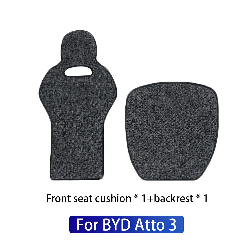 For BYD Atto 3 Yuan Plus Tang Han Dolphin EV 2021 2022 2023 2024 Breathable Linen Car Seat Cushion Protect Mat Accessories