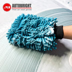 AUTOBRIGHT Oversized Double Sided Chenille Car Wash Mitt Red Blue Yellow Ultra Soft Professional Tool DIY Car Exterior Cleaning CM World