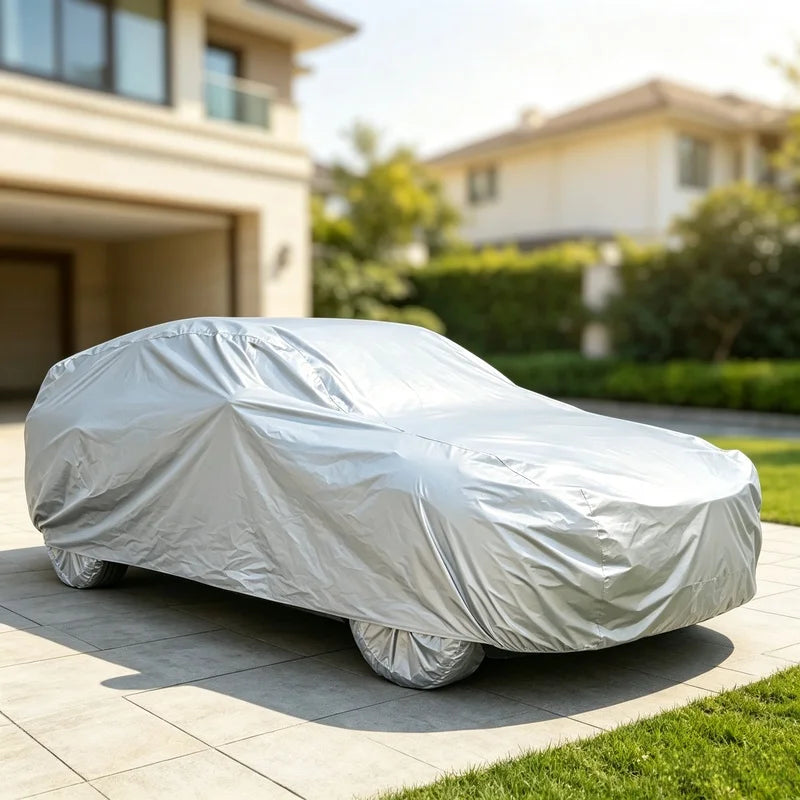 Portable Full Car Cover, Waterproof UV Resistant Anti-Scratch Dustproof Universal Auto Protective Cover for Outdoor Vehicle Use