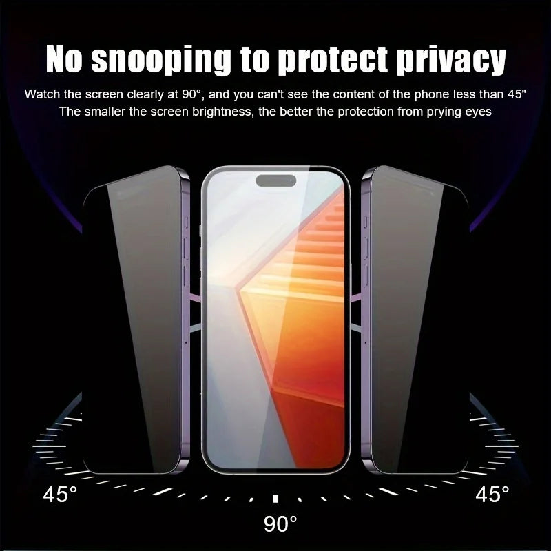 Anti-Spy Tempered Glass For iPhone 13 12 Mini 11 14 15 Plus 16 Pro Max 17 Air 16e Privacy Screen Protector iPhone XR X XS 8 Film Car Mobile World