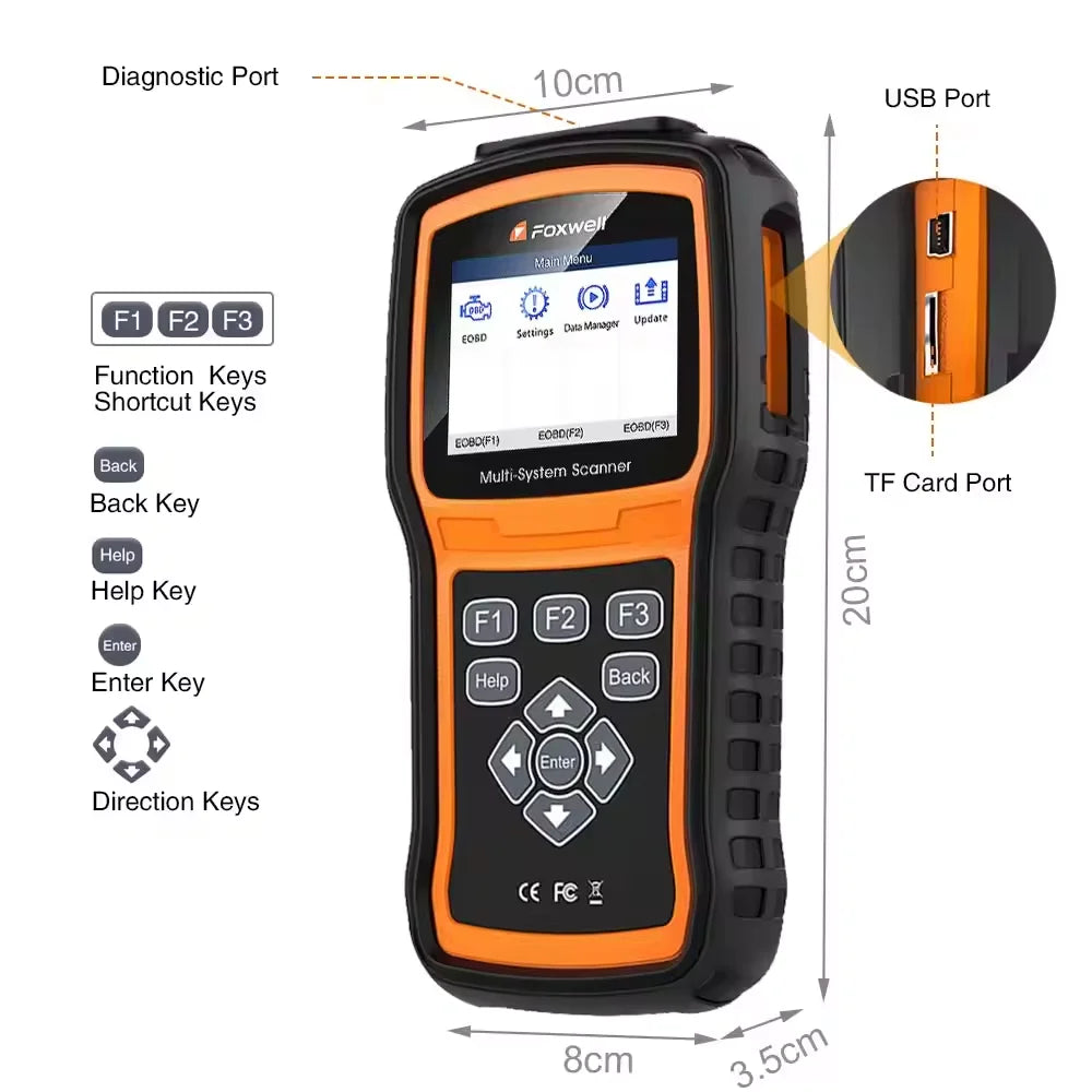 Foxwell NT530 PLUS WIFI Universal Auto Diagnostic Tools Car obd2 Scanner for Nissan Porsche Ford Bmw Benz Chrysler 1 Software CM World