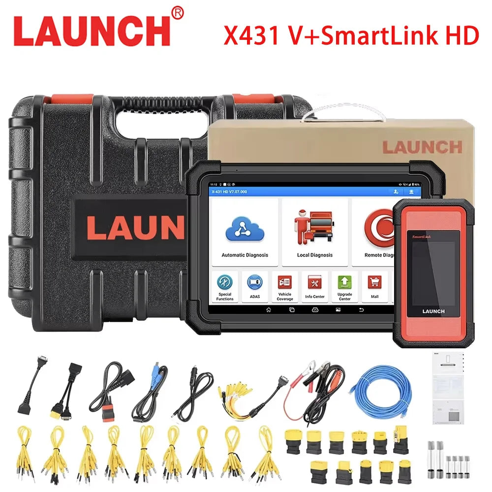 LAUNCH X431 V+ SmartLink HD Heavy Duty Truck Diagnostic Tool IMMO Bi-directional ECU Coding All System EOBD OBD2 Car Scanner