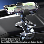 Dashboard Car Phone Mount ABS Auto Cell Phone Holder 1800° Rotation Triangle Anti-Slip Car Phone Stand For Safe Navigation