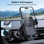 TOPK Air Vent Phone Holder for Car Extended Metal Hook Gravity Mount 360 Rotating Cell Phone Support for iPhone Samsung Xiaomi