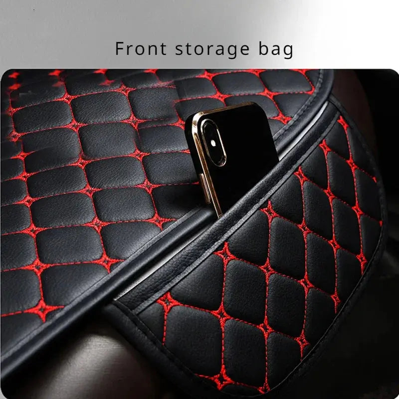 New Universal Car Seat Cover Back Cushion Pu Leather Minimalism Protective Seat Cushion Wear-resistant Car Interior Accessories Car Mobile World