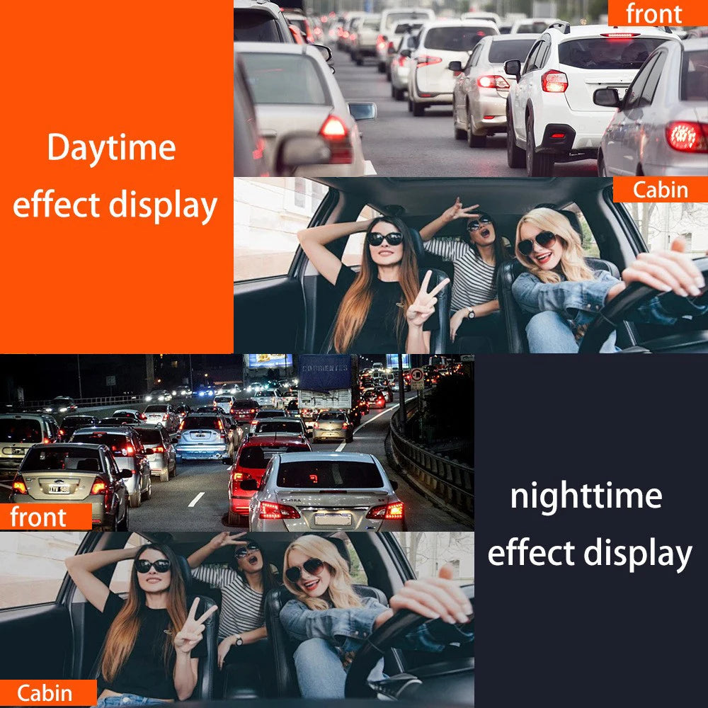 4-Channel Dashcam with 3.16-inch 1080P HD Front Camera 720P Front & Rear Cameras File Transfer Function