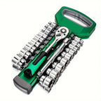CRV Ratchet Spanner 3/8' 24 Teeth Automotive Mechanic Tool Box Set Garage Car Repair Socket Wrench Set DIY Workshop Hand Tools