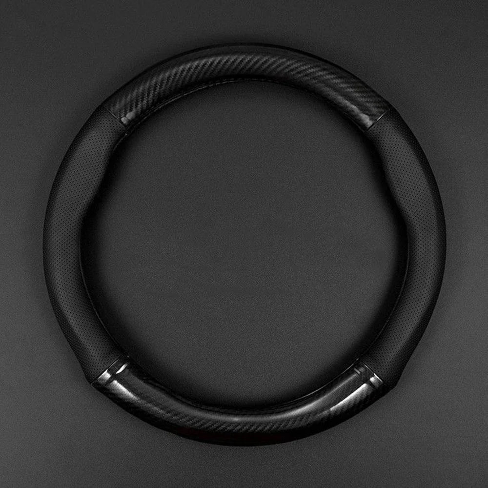 Universal Car Steering Wheel Cover Carbon Fiber Leather Three-dimensional Anti Slip, Timple And Fashionable Car Accessories CM World