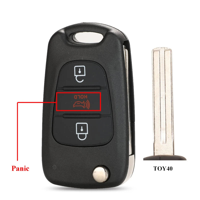 jingyuqin 10pcs Remote Flip Key Shell For Kia K2 K5 Sorento Sportage Rio Hyundai I30/IX35 Accent 3Button Car Folding Key Housing CM World
