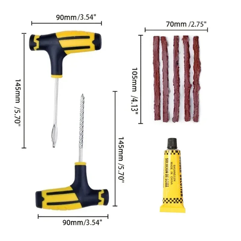 Car Tire Repair Kit Puncture Plug Tools Tyre Puncture Emergency for Tire Strips Stirring Glue Repair Tool Kit Car Accessories CM World