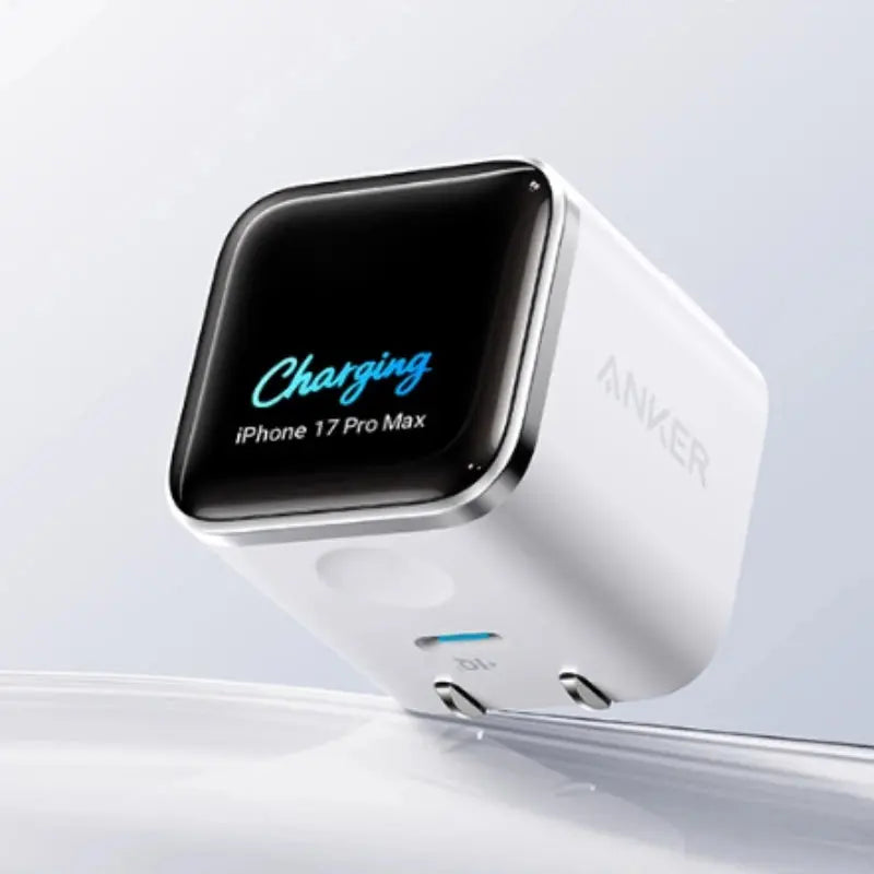 Anker Charging Head Smart Display 45W Fast Three Section Folding Pin GaN Protective Chip for iPhone 17 Pro Max Series Tablet Car Mobile World