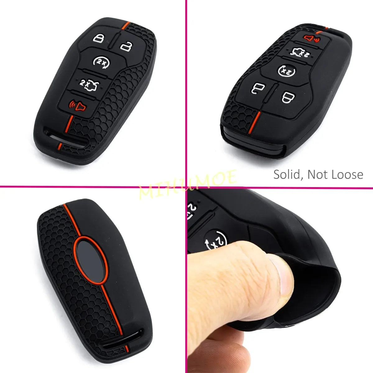 For Ford Lincoln Car Silicone Remote Key Case Cover Keychain Mustang Explorer Mondeo Edge F-150 Fusion MKZ MKC MKX 5 Buttons CM World