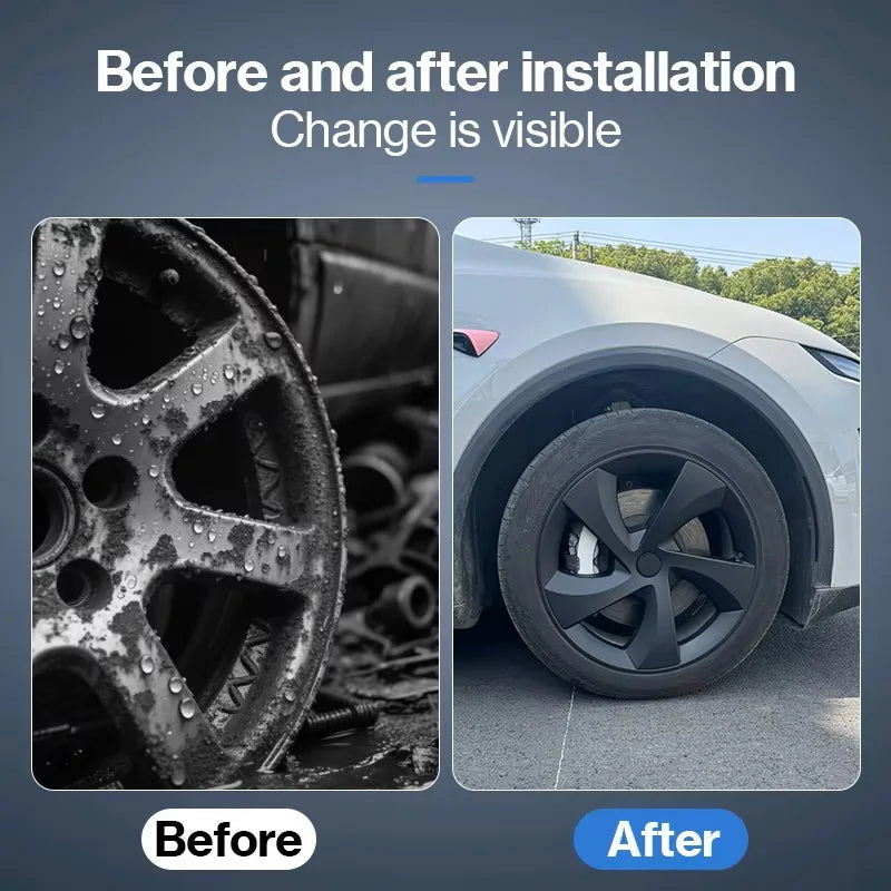 For Tesla Model Y Juniper 2025 HubCap 19 Inch Wheel Caps Auto Performance Replacement Hub Cap Full Rim Cover Accessories 4PCS CM World